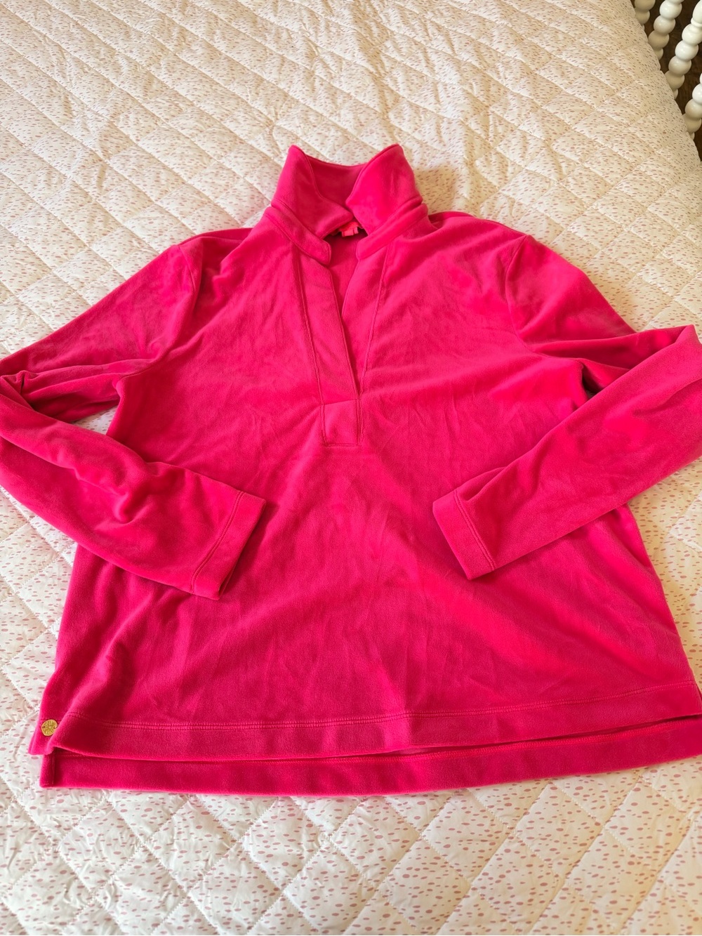 Lilly Pulitzer Bright Pink Quarter-Zip Pullover